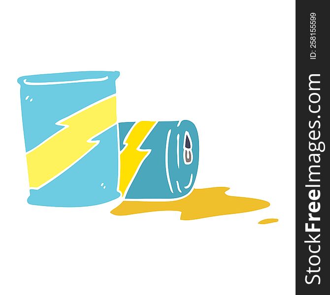 Flat Color Illustration Of A Cartoon Soda Cans