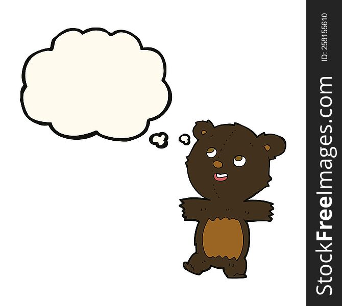 Cartoon Black Bear With Thought Bubble