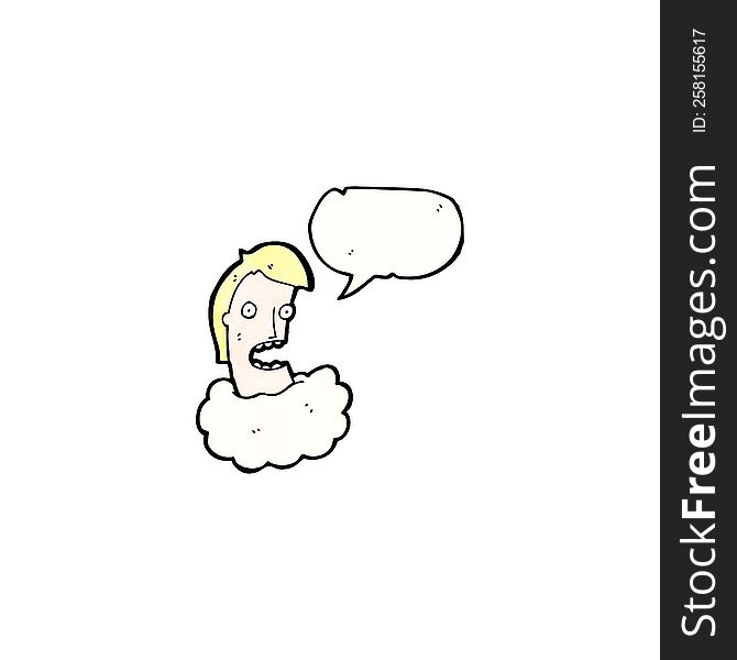 Talking Head In Cloud Cartoon