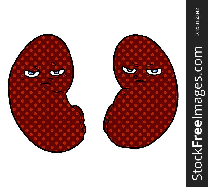 cartoon irritated kidneys. cartoon irritated kidneys