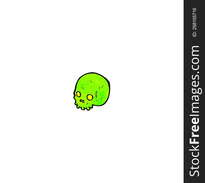 cartoon glowing green skull