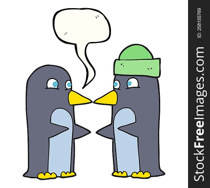 speech bubble cartoon penguins