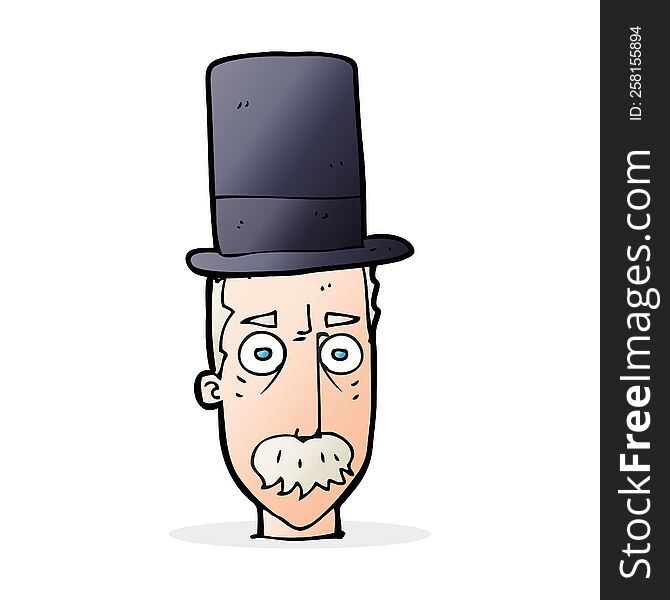 cartoon man wearing top hat