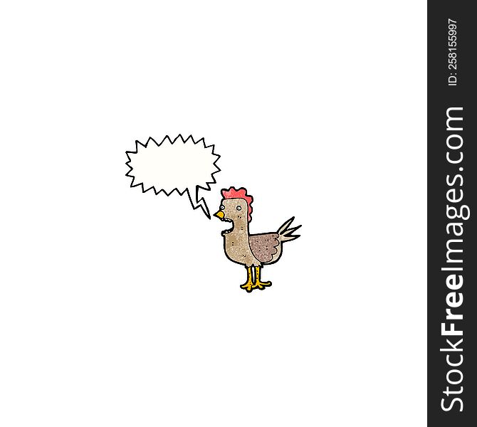 Squawking Rooster Cartoon