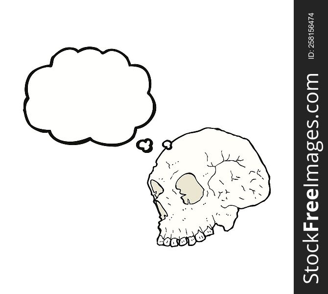 Skull Illustration With Thought Bubble