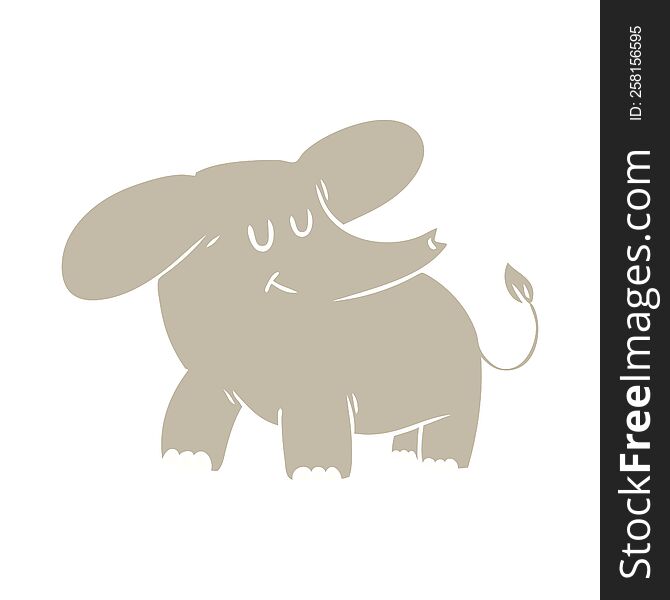 Flat Color Style Cartoon Elephant
