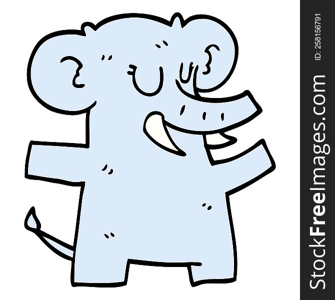 Cartoon Doodle Elephant Dancing