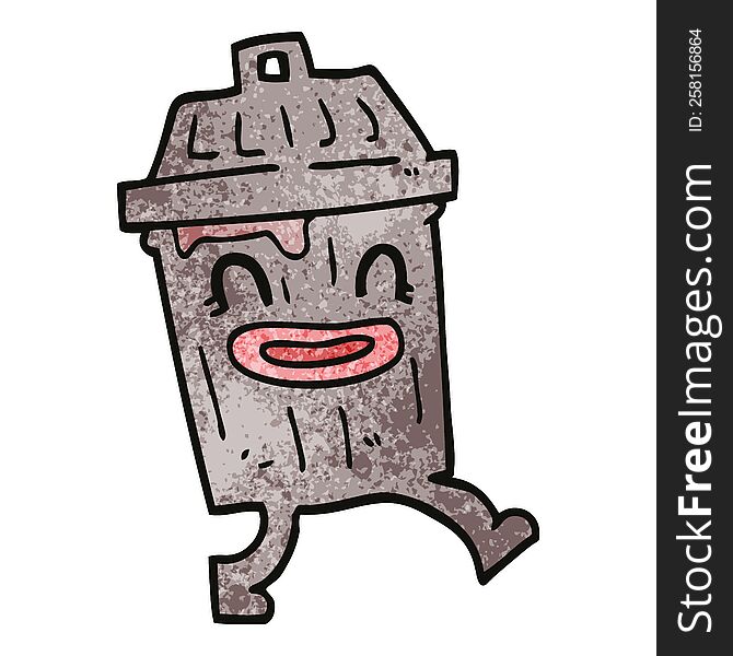 cartoon doodle waste bin