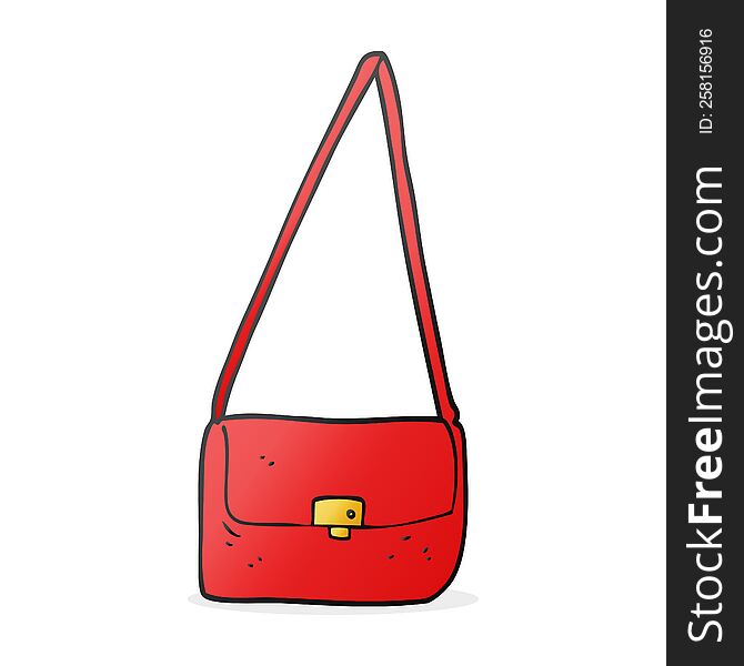 freehand drawn cartoon handbag