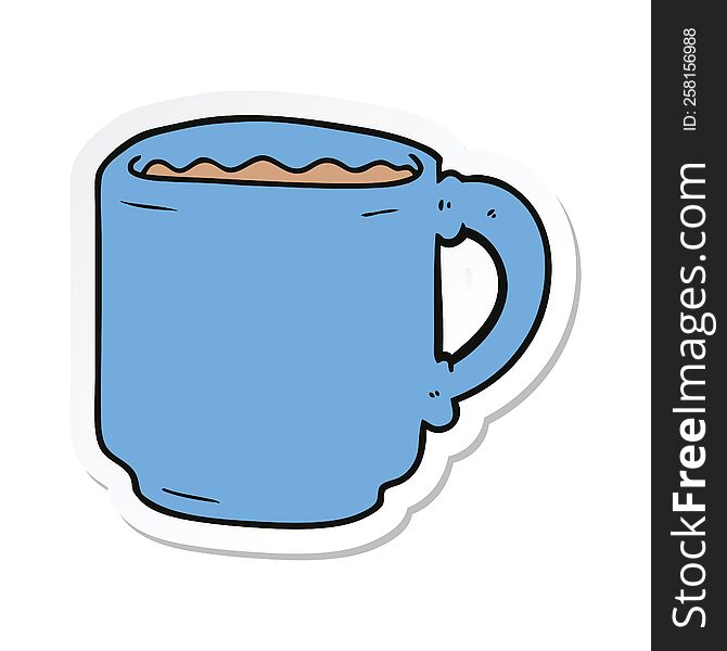 sticker of a cartoon coffee mug