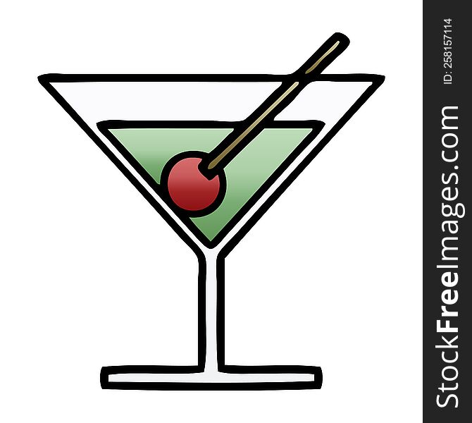 gradient shaded cartoon of a fancy cocktail