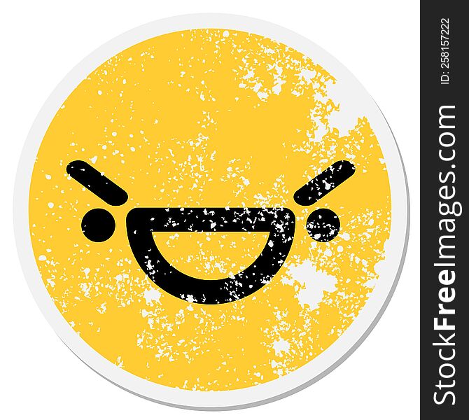 Mean Angry Face Circular Sticker