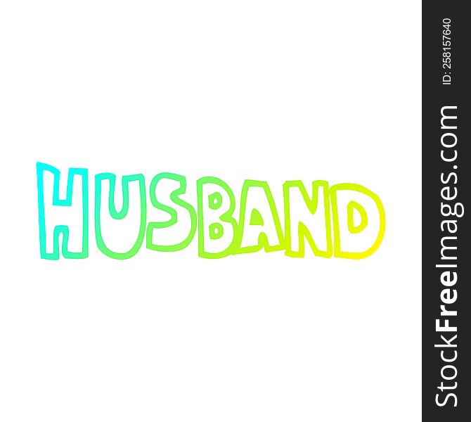 cold gradient line drawing of a cartoon word husband