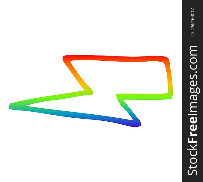 rainbow gradient line drawing of a cartoon  lightening bolts