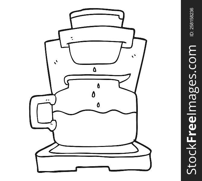 Black And White Cartoon Coffee Maker