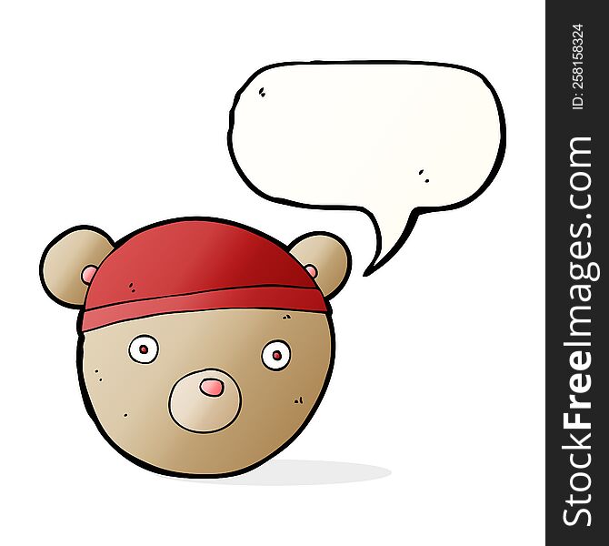 Cartoon Teddy Bear Hat With Speech Bubble