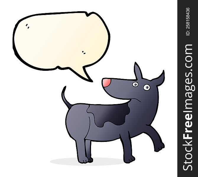 Funny Cartoon Dog With Speech Bubble