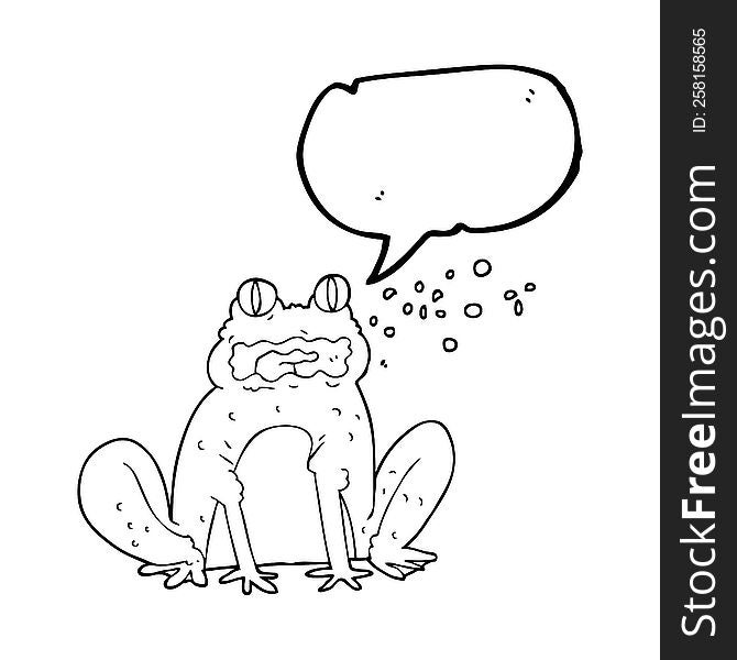 freehand drawn speech bubble cartoon burping frog