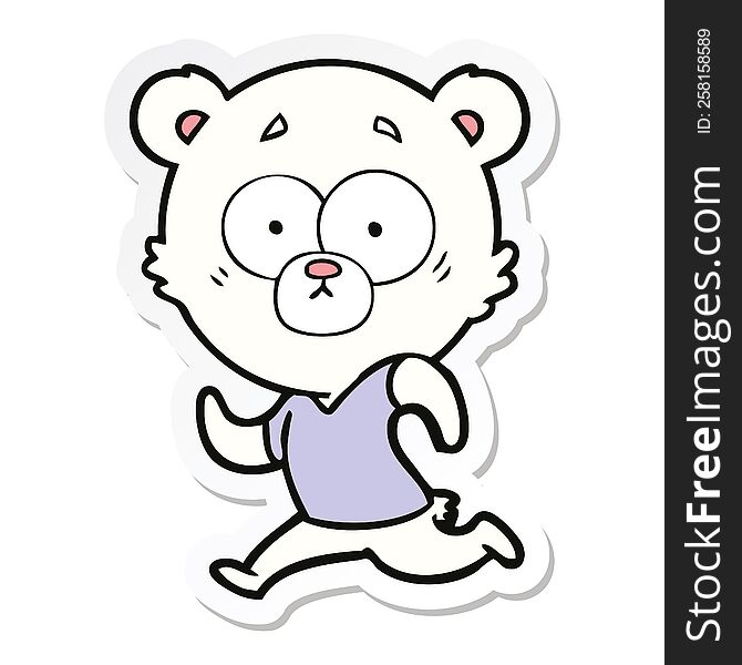 sticker of a surprised polar bear cartoon