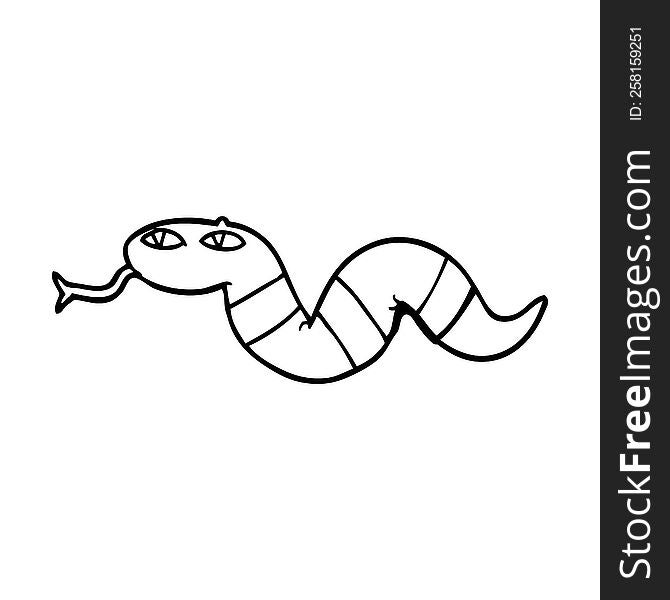 line drawing cartoon of a snake