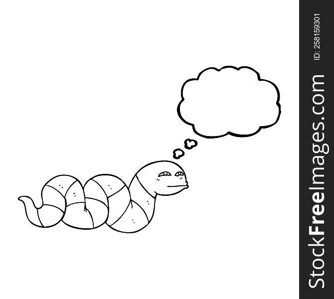 freehand drawn thought bubble cartoon snake