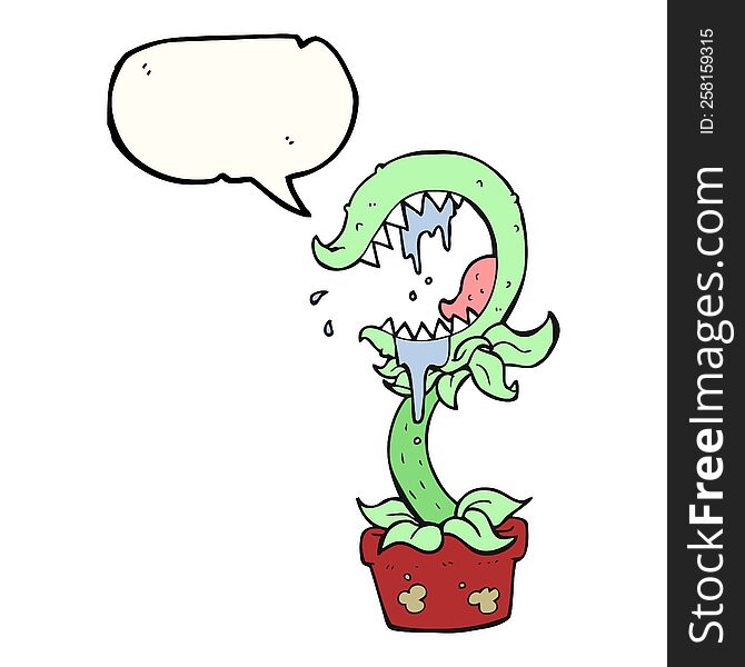 speech bubble cartoon carnivorous plant