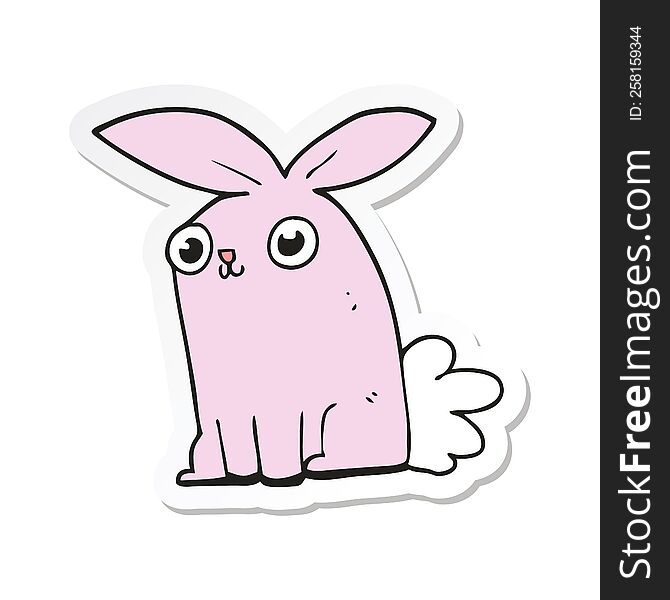 sticker of a cartoon bunny rabbit