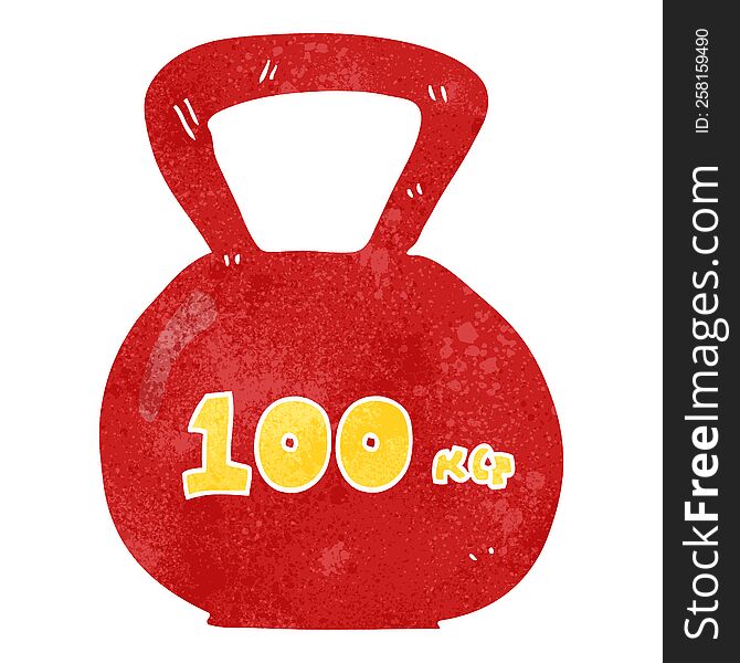 retro cartoon 100kg kettle bell weight
