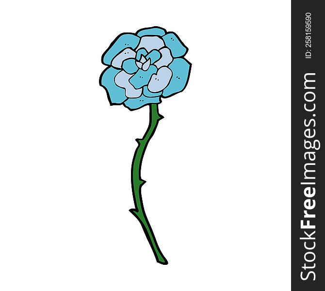 blue flower tattoo cartoon