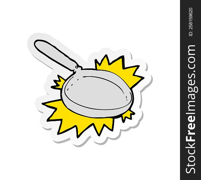 Sticker Of A Cartoon Frying Pan