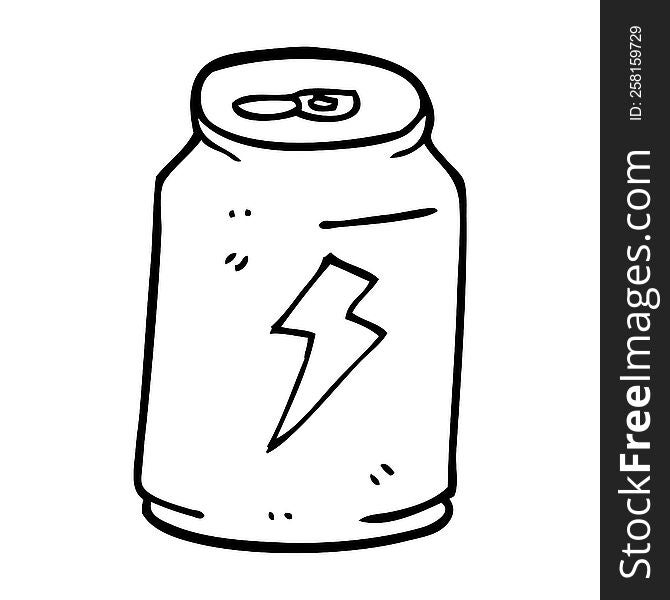 line drawing cartoon can of energy drink
