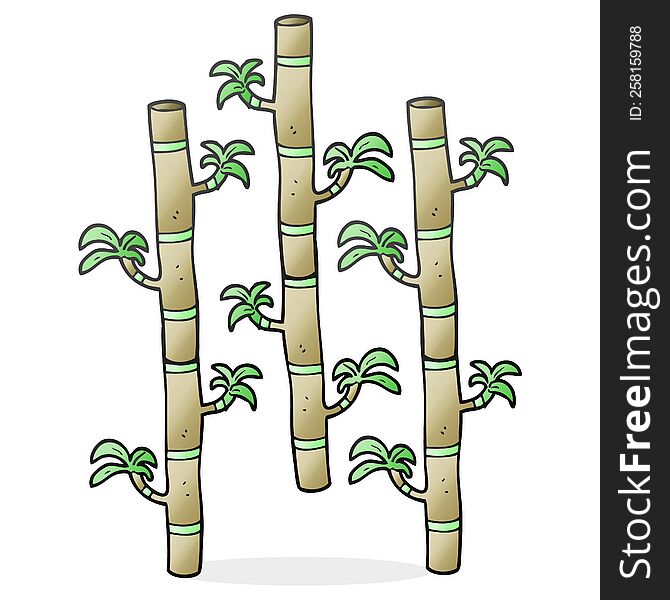 freehand drawn cartoon bamboo