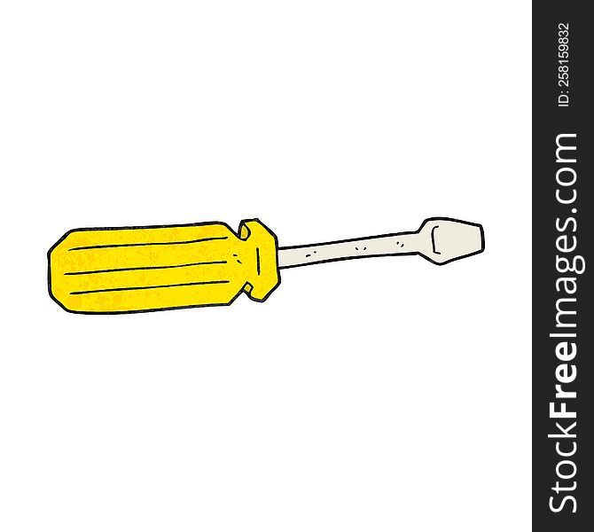 freehand textured cartoon screwdriver