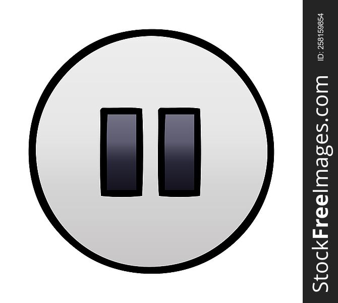 Gradient Shaded Cartoon Pause Button