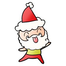 Man With Beard Sticking Out Tongue Wearing Santa Hat Royalty Free Stock Image Man With Beard Sticking Out Tongue Wearing Santa Hat Royalty Free Stock Image
