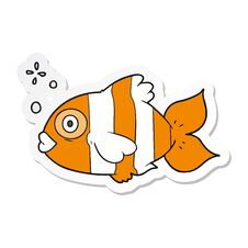 Free Sticker Of A Cartoon Exotic Fish Stock Photo - 258160560