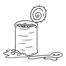 Line Drawing Doodle Of An Opened Can Of Beans Stock Image Line Drawing Doodle Of An Opened Can Of Beans Stock Image