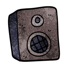 Cartoon Doodle Speaker Stock Image