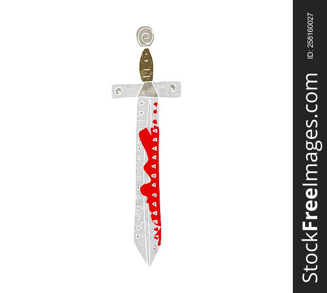 cartoon blood splattered sword