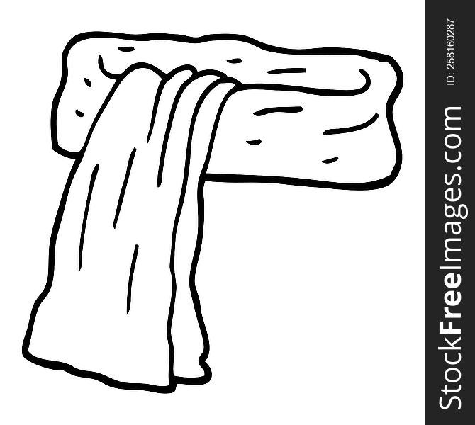 line drawing cartoon scarf