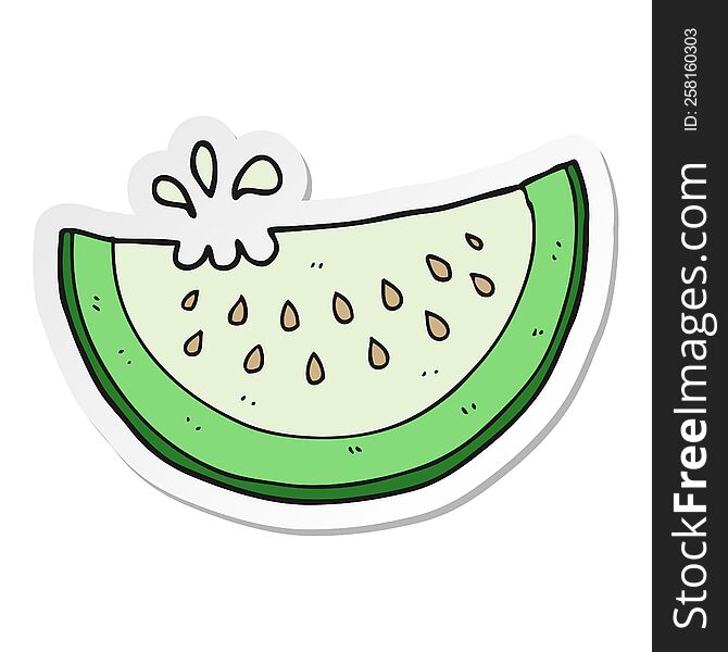 sticker of a cartoon melon slice