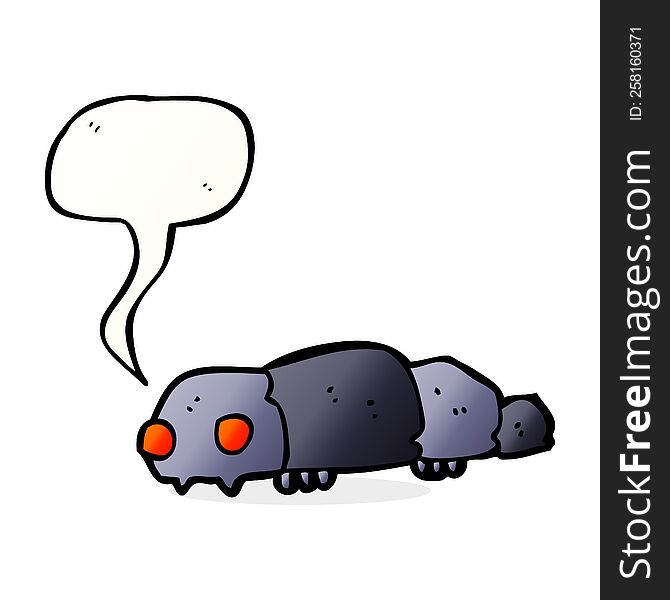 cartoon insect with speech bubble