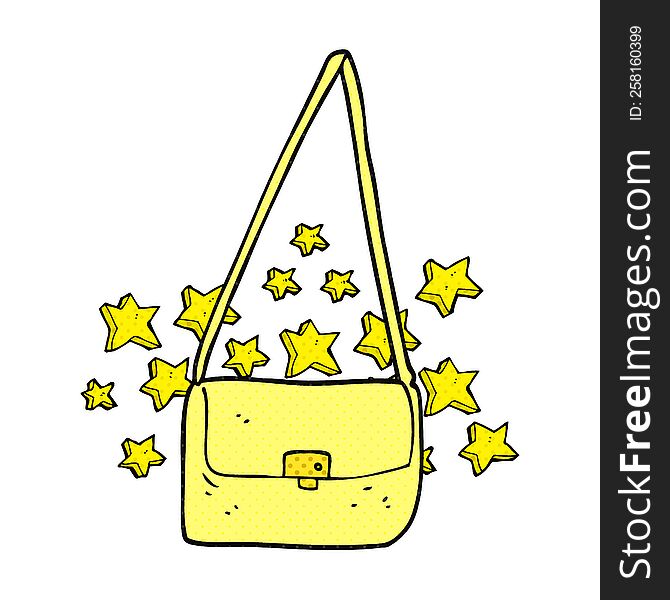 freehand drawn cartoon expensive handbag