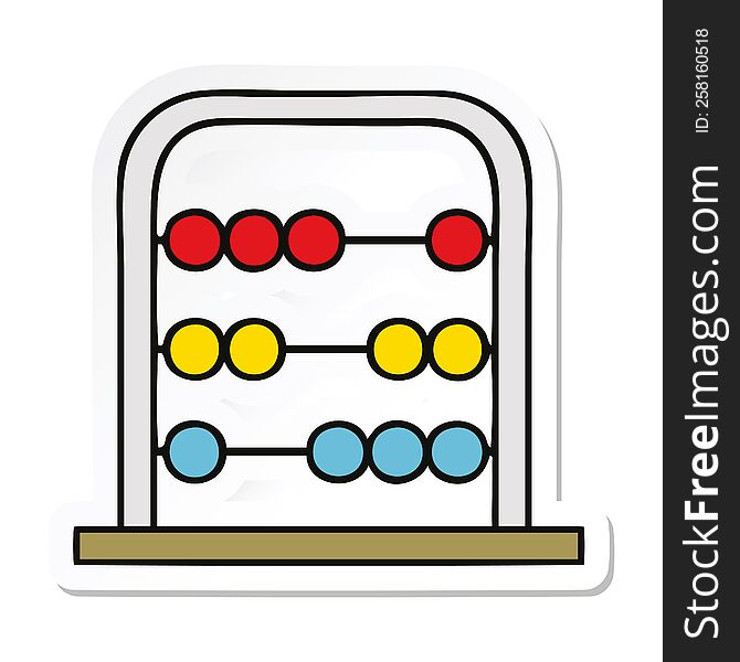 sticker of a cute cartoon maths abacus