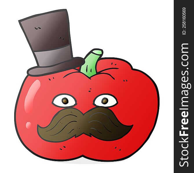 freehand drawn cartoon posh tomato