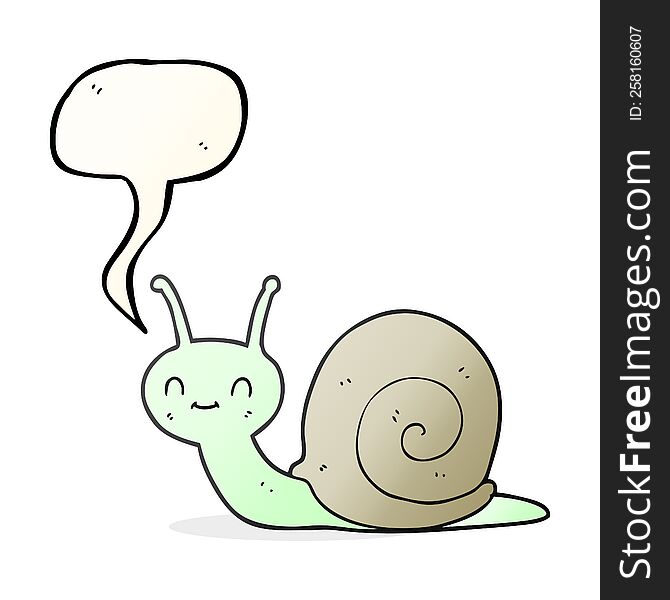 Speech Bubble Cartoon Cute Snail