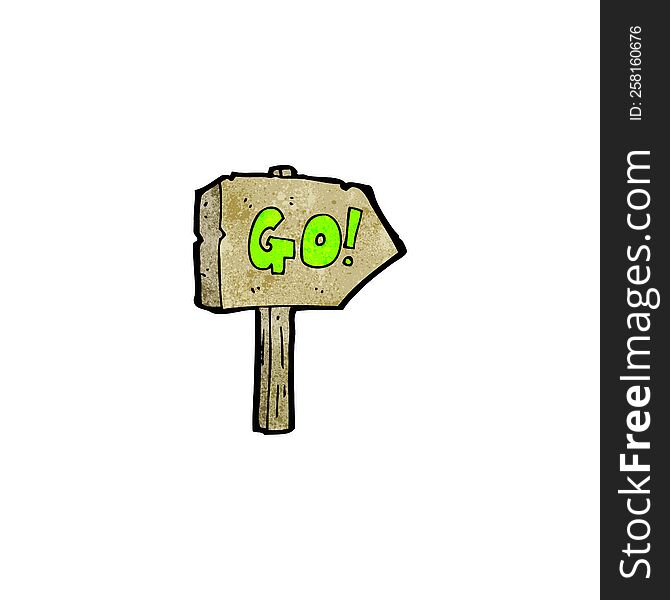 Go Sign Cartoon