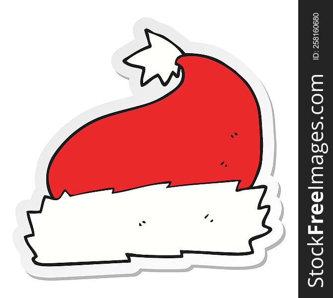 Sticker Of A Cartoon Christmas Hat