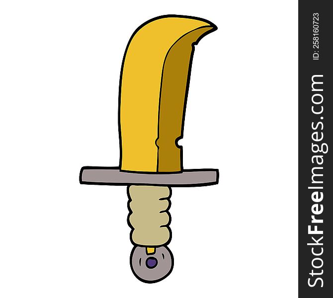 Cartoon Doodle Of An Old Bronze Sword Free Stock Images & Photos