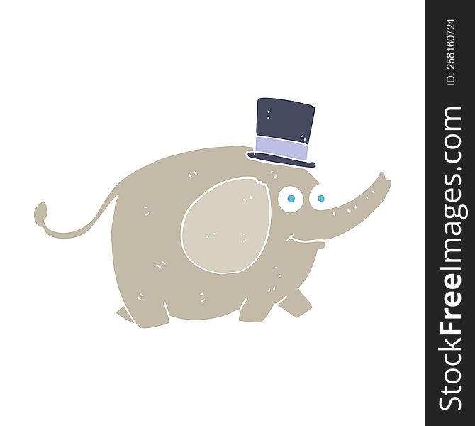 Flat Color Illustration Of A Cartoon Elephant